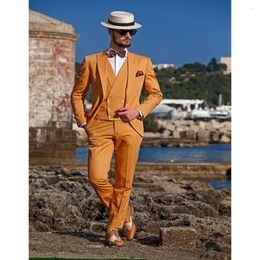 Men's Suits Elegant Formal For Men Blazer Outfits Single Breasted Peaked Lapel Three Pietrajes Elegante Para Hombres Slim Fit 2023