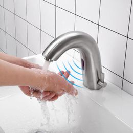 Bathroom Sink Faucets Aquaterior Automatic Sensor Faucet Electronic Touchless Hands-free & Cold Tap For Undermount BN