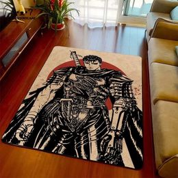 Carpets Calssic Comics Berserk Anime Carpet Cool Bedroom Living Room Area Rug Door Mat Halloween Christmas Xmas Gift Home Room Decor 231006