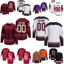 Team Hockey 72 Travis Boyd Jerseys 90 JJ Moser 70 Karel Vejmelka 22 Jack McBain 17 Nick Bjugstad 19 Shane Doan 38 Liam OBrien Troy Stecher Reverse Retro Man Woman Youth