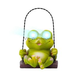 Table Lamps Frog Solar Lamp Garden Solar Garden Lamp Decorative Frog Figurine Outdoor Solar Figurine Ornament Swing Table Decoration YQ231006