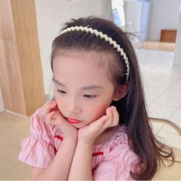 Hair Accessories Fashion Elegant Wave Plastic With Tooth Soild Color Korean Style Hoop Children's Girls Headband Headdress