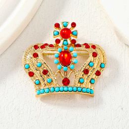 Designer Luxury Brooch New Alloy Inlaid Diamond Crown Brooch High-end Women's Clothing Accessories Baroque Fashion Pin Brooch