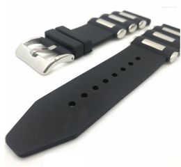 Watch Bands 1PCS 20MM 22MM 24MM 26MM Rubber Band Strap Parts Black Color Available -0328-1WS