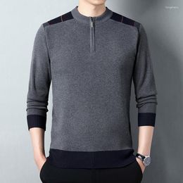 Men's Vests 2023 Autumn Casual Fashion Loose Soft Zipper Long Sleeve Sweater Mens Clothes