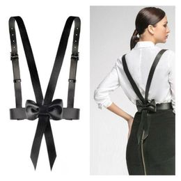 Belts Women Sexy PU Waist Belt With Bowknot Body Bondage Cage Sculpting Harness Suspender Adjustable Length