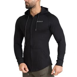 Men s Pants Autumn Men Cotton Sweatshirt Gym Fitness Bodybuilding Hoodies Male Casual Fashion Slim Hooded Zipper Jacket Tops Clothing 231005