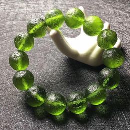 Charm Bracelets Moldavite Bracelet 8mm 10mm 12mm Energy Jewelry Green Peridot Woman Man Czech Stone Stretch Buddha234p