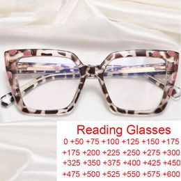 Sunglasses Fashion Trend Square Spring Temples Women Eyewear Frame Anti Blue Light Optical Computer Finish Reading Glasses 0 To 6