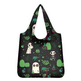 Totes Halloween themed printed floral spider Halloween candy printed shopping bag portableblieberryeyes