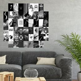 Wall Stickers 50pcs Postcard Pet Picture Black And White Po Collage Set Sticker Decoration 10X15cm Removable