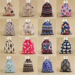 Jewellery Pouches Small Bags For Bracelet 500pcs/Design 10x14cm Drawstring Fabric Gift Linen Cotton Printing Custom