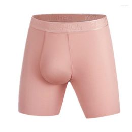 Underpants Mens Underwear Seamless Boxers Shorts Homme Ice Silk Panites Man Breathable Cotton Pouch Long Leg Cueca Calzoncillo