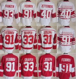 Man Vintage Hockey 40 Henrik Zetterberg Jersey Retro 33 Kris Draper 31 Curtis Joseph 93 Johan Franzen 91 Sergei Fedorov 5 Nicklas Lidstrom Retire CCM 75th Year Sale