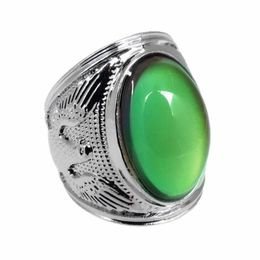 mood ring vintage ellipse crystal eagle color changing rings234Q