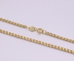 Chains Real Pure 18K Yellow Gold Chain Men Women 2mm Wheat Foxtail Necklace 45cm/2.8-3g