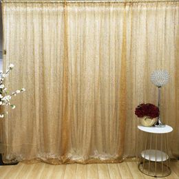 Curtain 3mHx3mW White Silk Gold Sequin Mesh Drape Wedding Backdrop