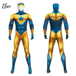 New Arrival Gold Star Michael Cosplay Zentai Suit Headgear Glasses Outfit Halloween Costumes for Mancosplay