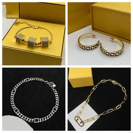New Fashion Necklace Top Look Bracelet Classic Design Earrings Trendy Gold Dainty Initial Lock Gold Plated Padlock Necklace Letter for Women Minimalist Jewellery