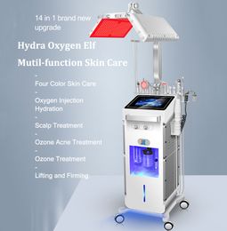 Advanced Tech 4 Colors Led PDT Acne Treatment Skin Whitening Hydro Dermabrasion Spa Equipment Pure Oxygen Water Jet Peel Facial Machine