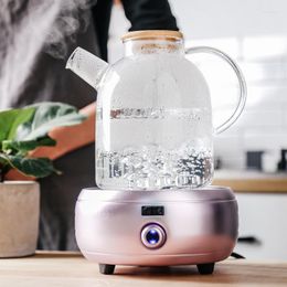 Hip Flasks Thickened Heat-resistant Transparent Glass Flower Teapot Bamboo Cover With Built-in Filter Home El Daily Tea Supplies