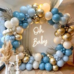 Other Event Party Supplies Macaron Blue Gold Balloon Garland Arch Kit Kids Birthday Party Decorations White Baby Shower Boy Wedding Supplies Decor Balloons 231005