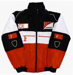 F1 Racing Suit Autumn/Winter Team Embroidered Cotton Padded Jacket Car Logo Full Embroidery Jackets College Style Retro Motorcycle Jackets hl