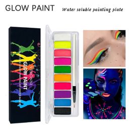 Body Paint 10 Colours Water Activated Eyeliner UV Light Neon Face Body Glow Paint Halloween Party Fancy Dress Beauty Makeup 231006