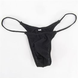 G205D mens japanese style mini pouch thong sexy pantiesMini Micro Bikini String waist Bubble Mesh Honeycomb224F