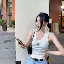 Two Piece Dress Clothing Luo Jia Yang Mi Fan Bingbing Same Tank Women's Summer Embroidery Slim Fit Versatile Top