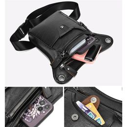 Waist Bags Vintage Leather Waist Pack Drop Leg Bag For Men Women Belt Hip Bum Bag Multi-Purpose Motorcycle Bike Outdoor Hiking Camping 231006