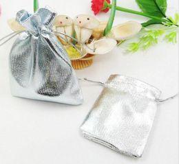 Jewellery Pouches 11 16cm 200pcs Handmade Silver Drawstring Bags For Wedding/Party/Gift/bracelets/necklace Packaging Display