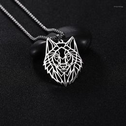 Pendant Necklaces LIKGREAT Punk Wolf Necklace For Men Women Trendy Hollow Animal Tiger Lion Gothic Stainless Steel Jewelry296B