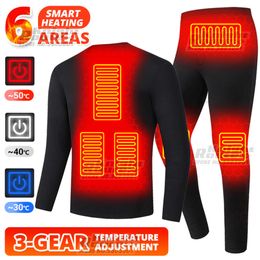 Winter Thermal Underwear Men Electric Heated S Ski Suit Usb Battery Powered Heating Fleece Long Johns
