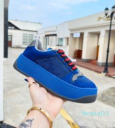 top quality Casual Shoes Screener Sneaker HighQuality Leather Running Vintage Red and Green Web Stripe Luxurys Designers waterproof platform Sneakers BiCol