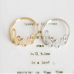 10pcs Gold silver rose-gold plated love letter finger rings romantic ring for couples JZ0182706