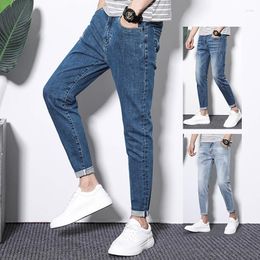 Men's Jeans Size 27-36 Men Spring Summer Autumn Fashion Casual Classic Ankle Length Slim Fit Skinny Stretch Long Denim Pants Blue