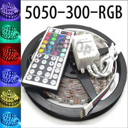 5M Flexible RGB LED Light Strip 16FT 5050 SMD 5M 300 LEDs with 44key IR REMOTE Controller265H