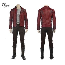 Faux Leather Men Red Lord Cosplay Costume Full Set Men Leather Jack Star Halloween Costumes for Men Custom Madecosplay