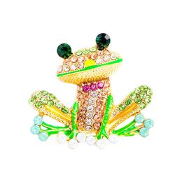 Designer Luxury Brooch New Fashion Cartoon Dropping Oil Frog Brooch Versatile Enamel Corsage Clothing Accessories Corsage Girl