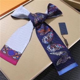 2022 quality designer classic Silk HANDBAG Bag scarf Headbands women letter flower silk scraves Top grade silk bag scarf hair Band231H
