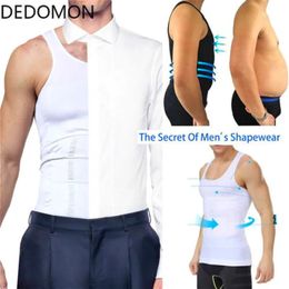 Waist Tummy Shaper Men Slimming Body Shaper Posture Corrector Tummy Control Shapewear Fat Burning Chest Corset Vest Modeling Compression TShirts 231006