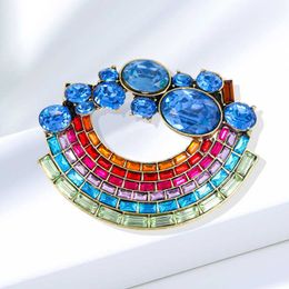 Designer Luxury Brooch Fashion Leisure Personalised Versatile Rainbow Brooch Colourful Luxury Fashion Accessories Rhinestone Brooch