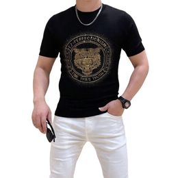 t-shirt Rhinestones Anime High Quality Youth Short Sleeve Casual Breathable Comfort Men's tshirt209z