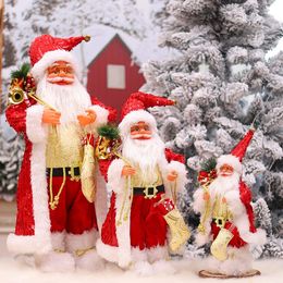 Christmas Decorations 60/45/30cm Merry Christmas Decorations for Home Happy 2024 Year Santa Claus Plush Doll Shopping Mall Window Christmas Tree 231005