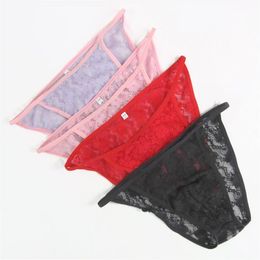 Mens string bikini panties briefs C-thru stretchy Lace narrow elastic Floral G3429 mens fashionable Sexy underwear227y