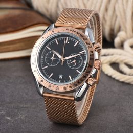 Wrist Watches for Men 2023 New Mens Watches All Dial Work Quartz Watch High Quality Top Luxury Brand Chronograph Clock Stainless steel Belt Men Fashion om010