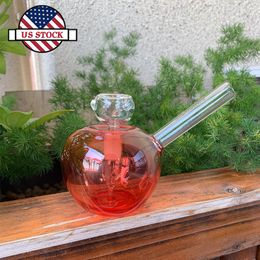 Mini Apple-Shaped Glass Bong - 3.9 Inches - Red Color - 10mm Female Joint