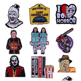 Pins Brooches Pins Brooches Halloween Movie Enamel Pin Brooch Badge Lapel Backpack Collar Hat Women Men Jewellery Gifts Drop Delivery D Dhszp