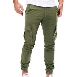 Men's Pants Mens Autumn Winter Casual Loose Trouser Cargo Slim Fit Fashion Combat Zipper Bottom Army Male187q